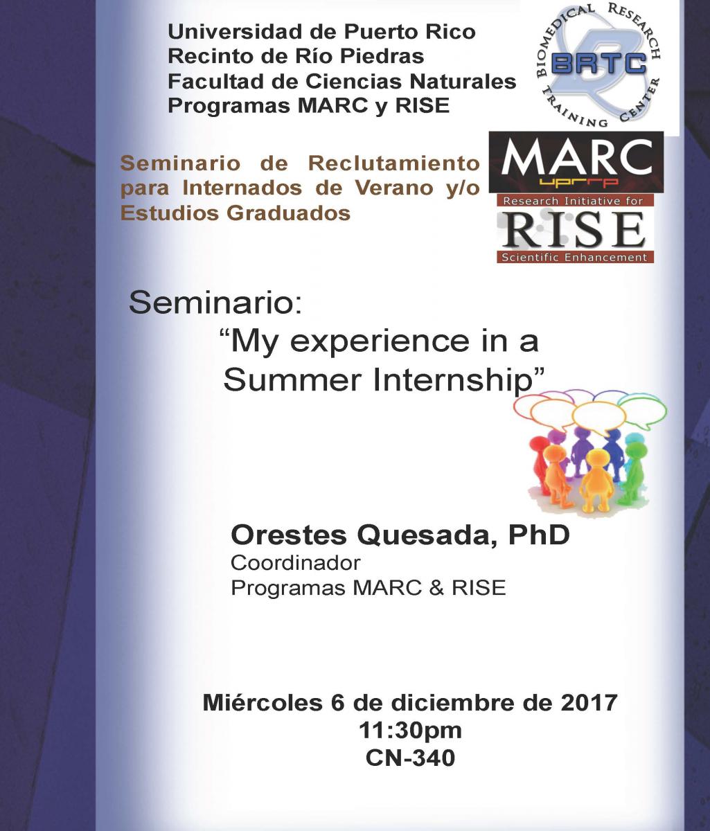 Seminar - Dr. Quesada (6 diciembre 2018) 
