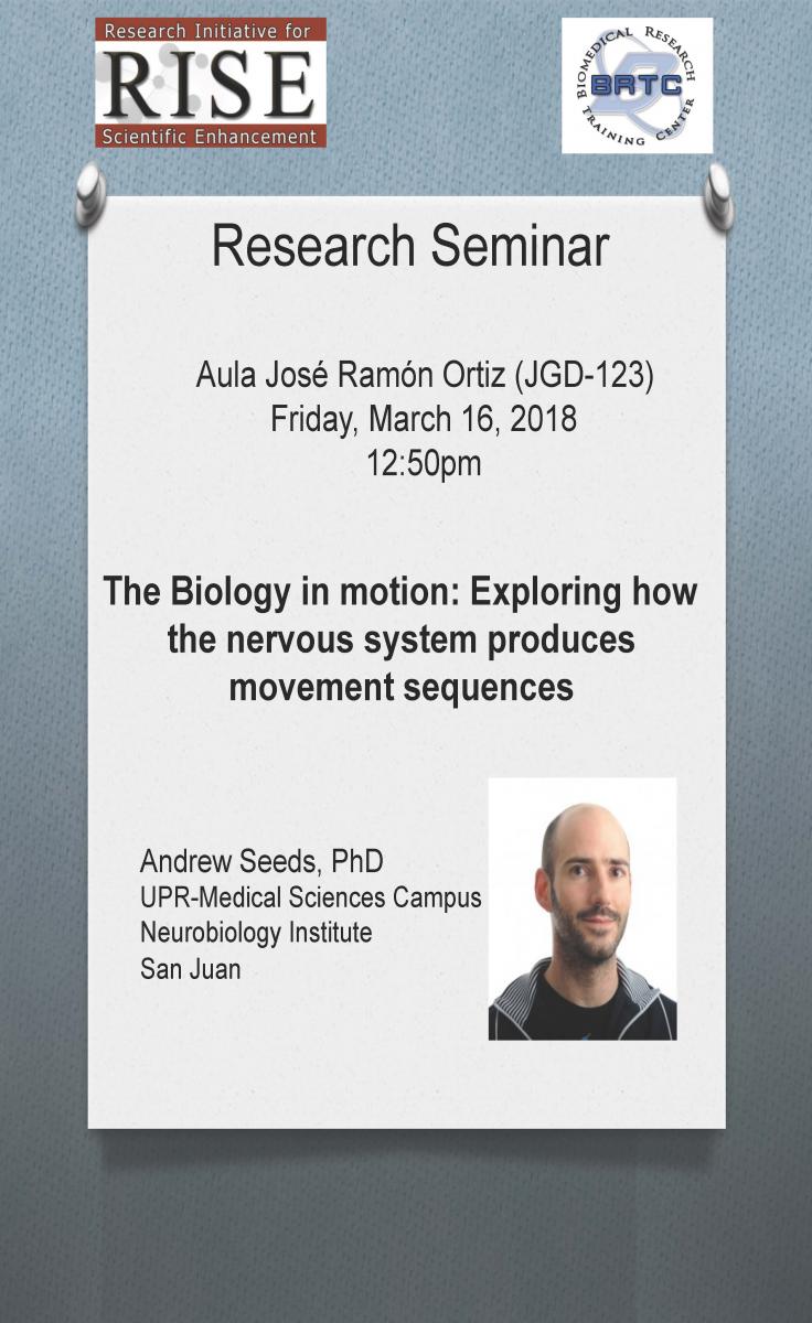 Seminar - Dr. Andrew Seeds (16 marzo 2018)