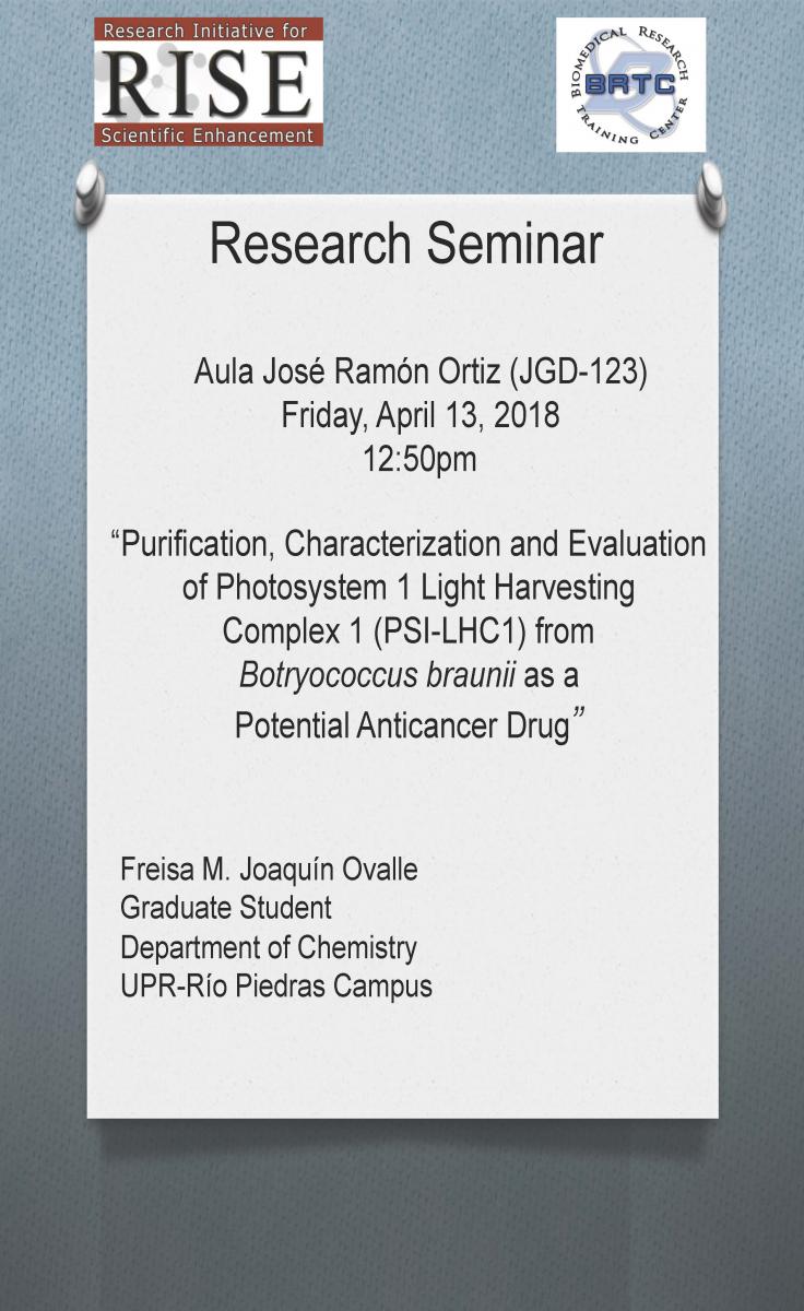 Seminar - Freisa M. Joaquín (13 abril 2018)