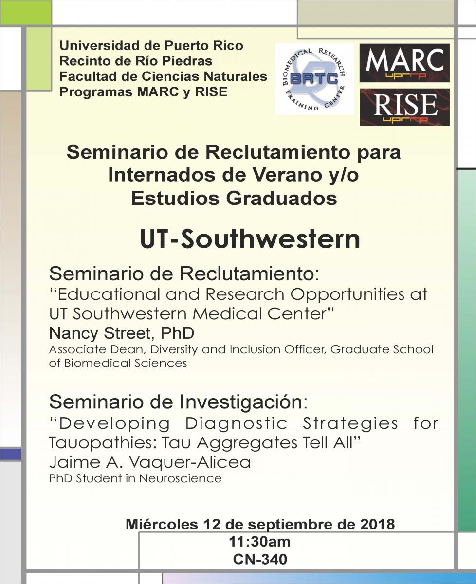 Seminar UT-Southwestern (12 septiembre 2018)